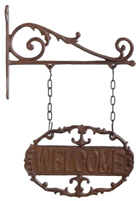 Wall Bracket/Welcome Sign,Brown