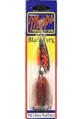 Black Fury Dressed Treble Fishing Lure, 1/4-Ounce, Fluorescent Red Dot/Black ...