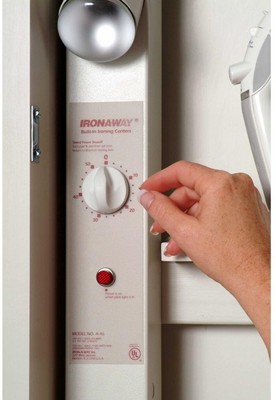 IRON-A-WAY Built-In Electric Ironing Center Collapsible Adjustable Swivel Board