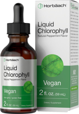 Liquid Chlorophyll | 2 fl oz | Natural Peppermint Flavor | Vegan | by Horbaach