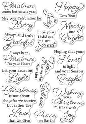 Memory Box Clear Stamp Set Sweet Christmas Sentiments