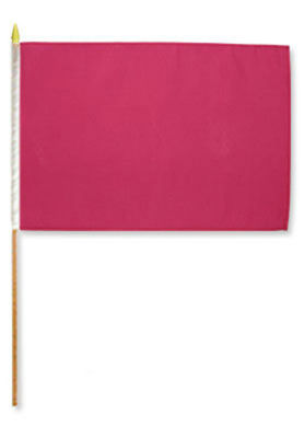 12x18 12''x18'' Solid Magenta Plain Stick Flag wood Staff