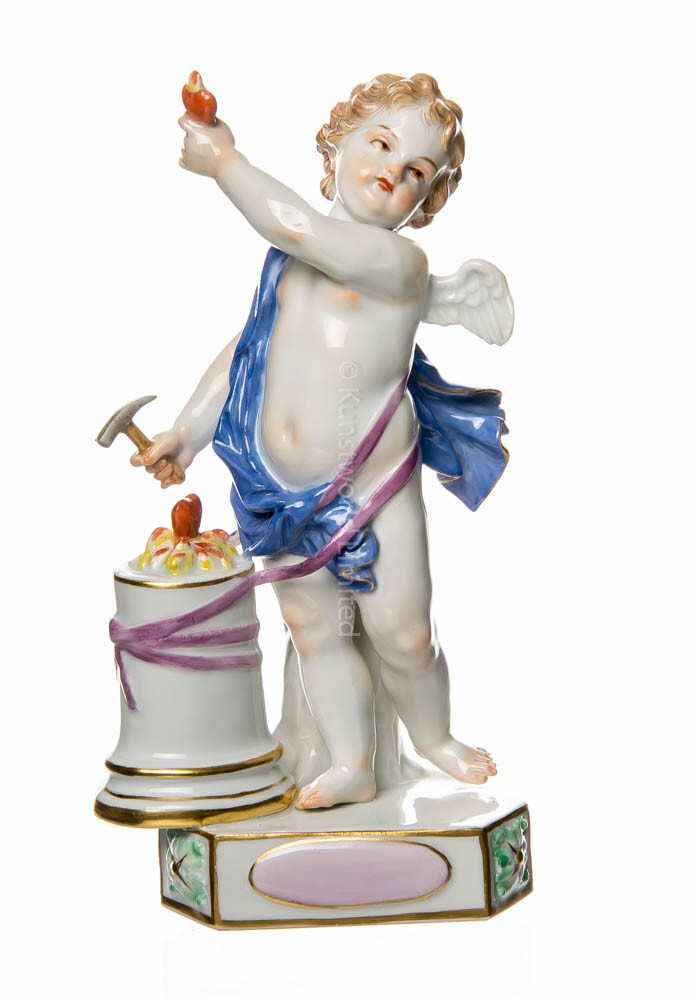 Figur Meissen Devisenkind Herzen verbindend bemalt 1. Wahl Modell F6 