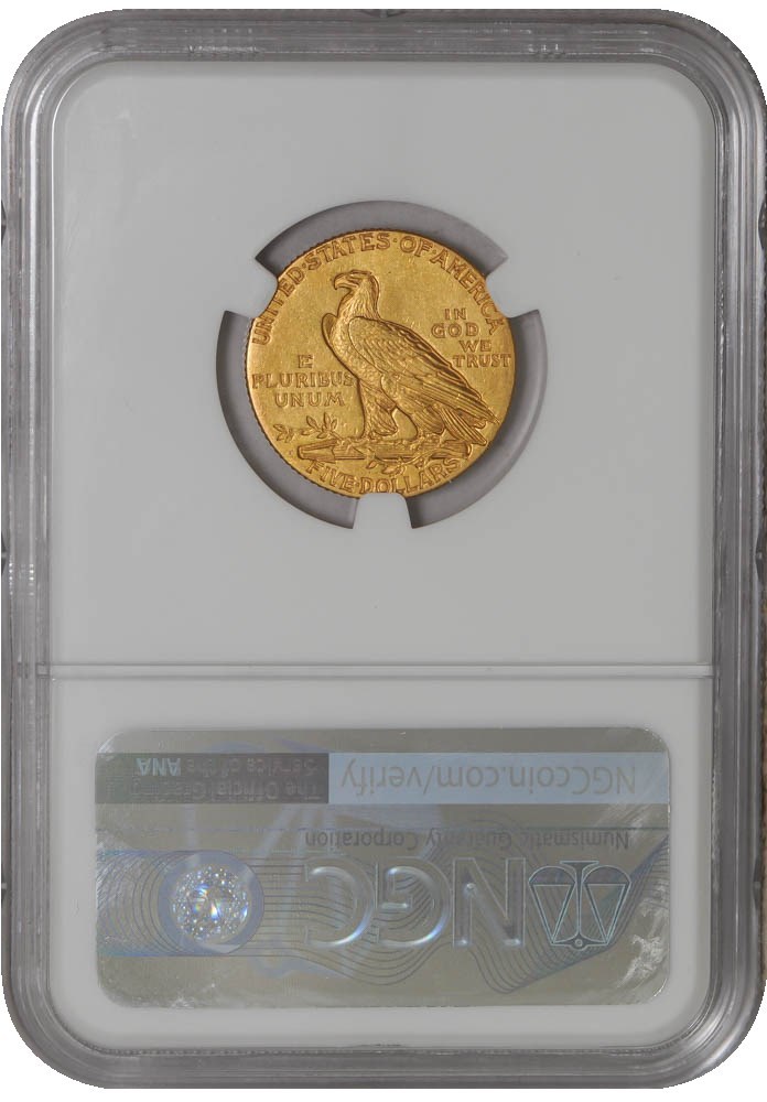 1909-O $5 Gold Indian #939561-1 MS60 NGC