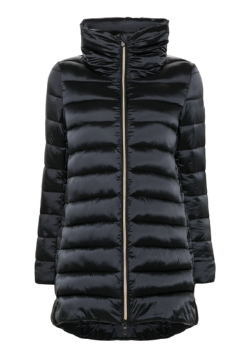 Pre-owned Save The Duck Womens Black Polyester Lydia Long Sleeve Puffer Jacket Coat