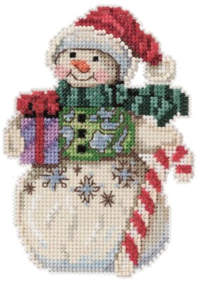 Mill Hill Jim Shore - Snowman with Candy Cane, cross stitch Kit 4''x5'' JS20-2116