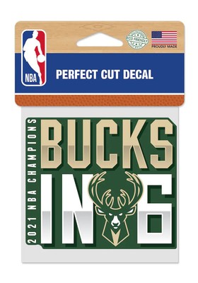 Наклейка Милуоки Бакс из 6 наклеек идеальной формы Чемпионы мира, 4 x 4