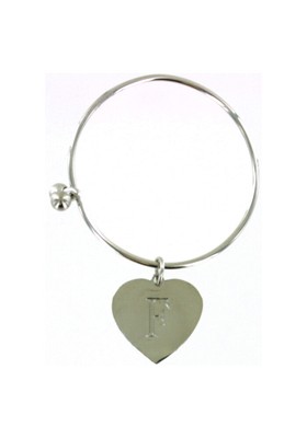 Металлическое кольцо с алфавитом Ganz и брелок-сердечко, F