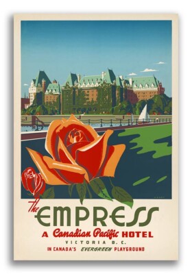 The Empress Canadian Pacific - 1950s Vintage Style Travle Poster - 20x30