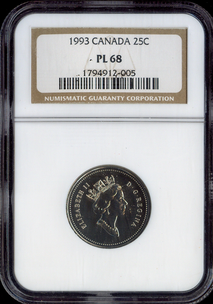 1993 Canada 25 Cents 25C PL68 Quality