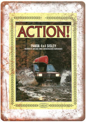 Vintage 1987 FIAT Panda 4X4 Sisley Auto Ad Reproduction Metal Sign A11163