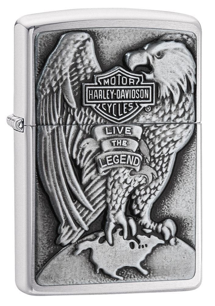 Zippo 200HD-H231, зажигалка с логотипом Harley Davidson Motorcycles, хромированная отделка HP