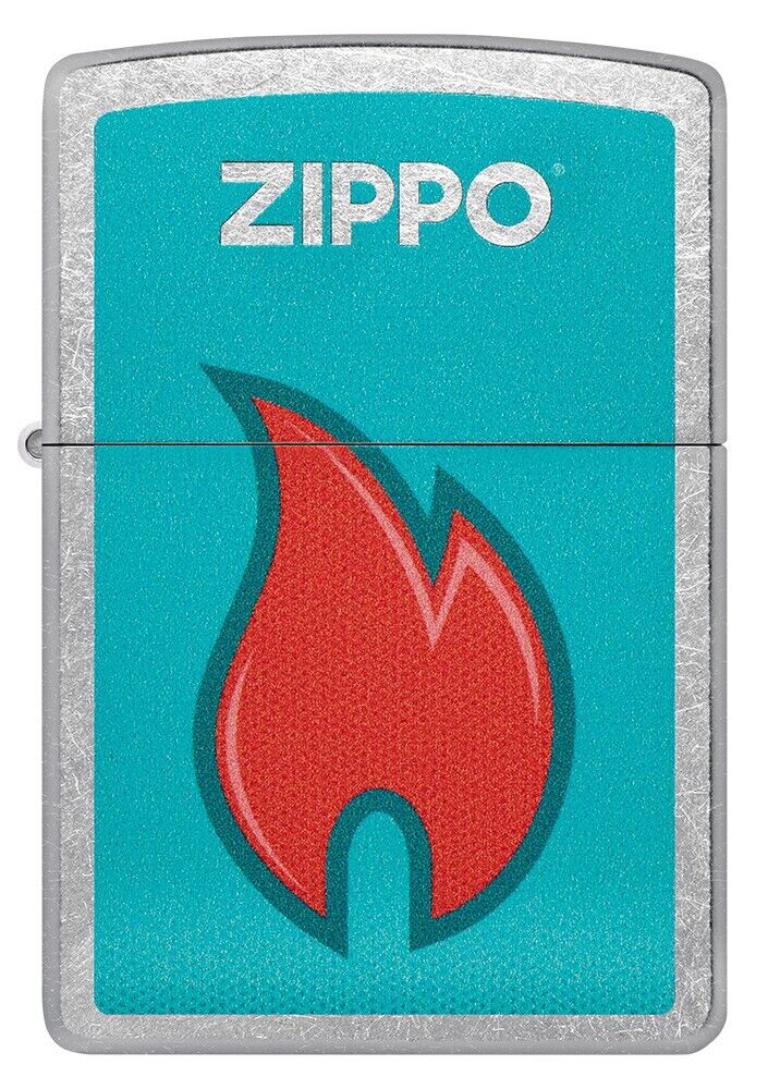 Zippo 48495, ветрозащитная зажигалка Zippo Flame Design, отделка Street Chrome