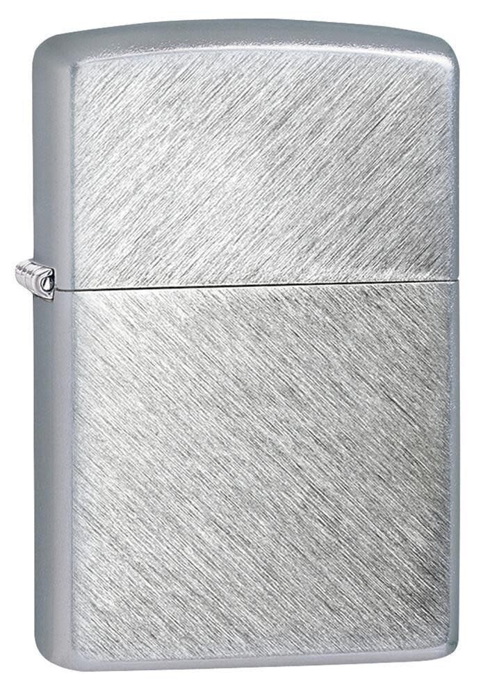 Zippo 24648, классическая хромированная зажигалка с отделкой в елочку, полноразмерная