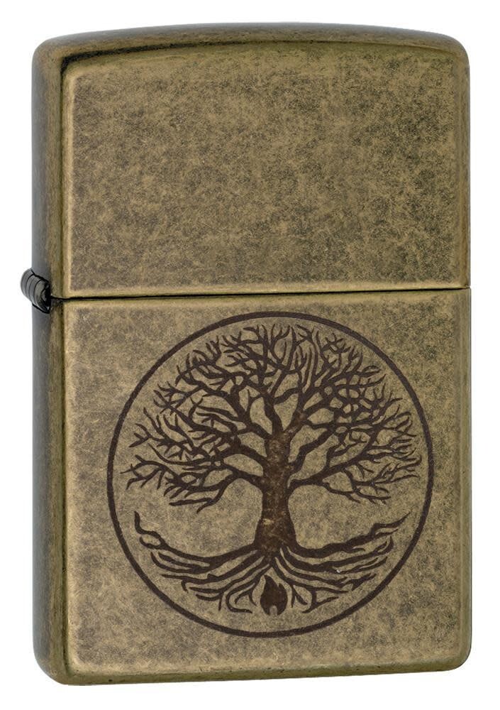 Zippo 29149, Древо жизни, классическая зажигалка с античной латунной отделкой
