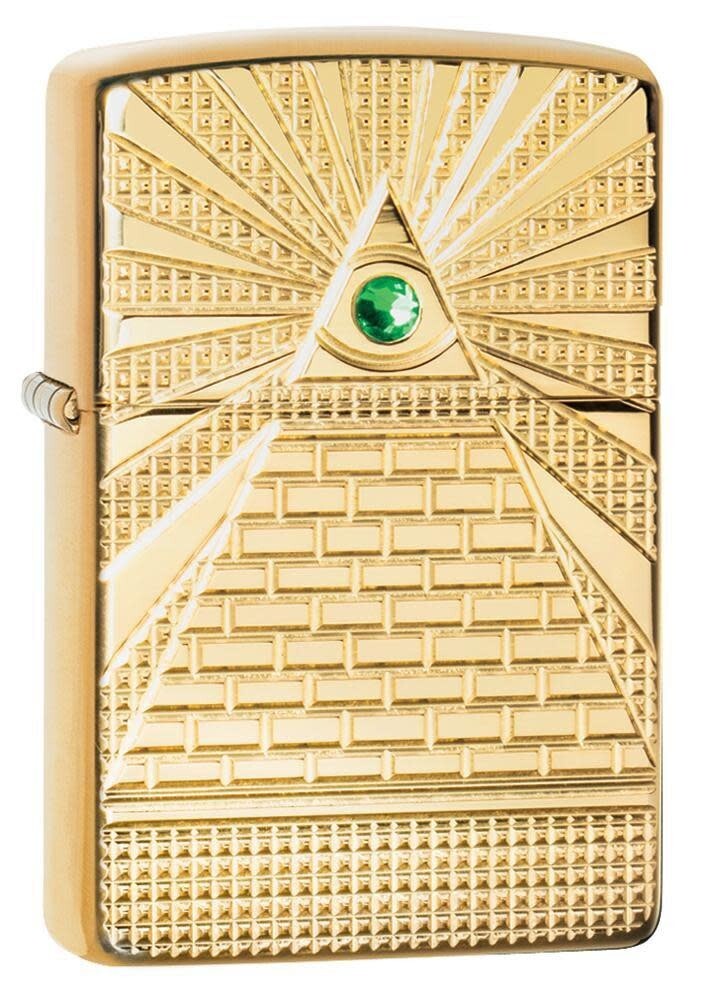 Zippo 49060, зажигалка Eye of Providence с глубокой резьбой, полированная латунь