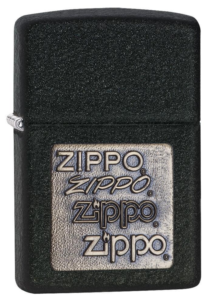 Zippo 362, ветрозащитная зажигалка с золотистой эмблемой, отделка Black Crackle