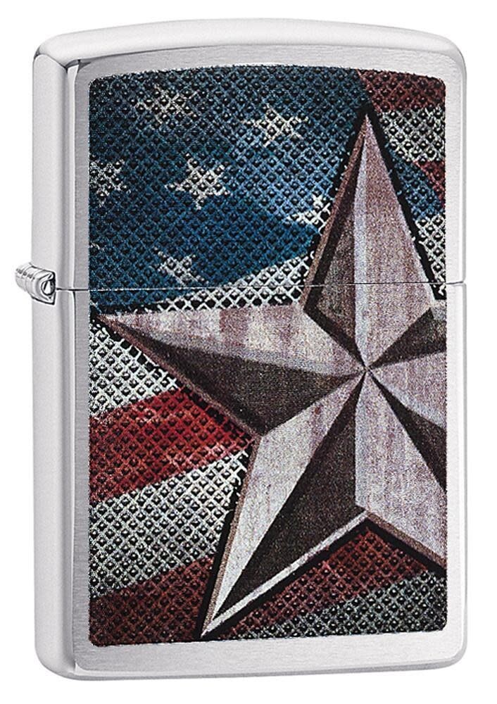 Zippo 28653, дизайн американского флага в стиле ретро, матовая хромированная зажигалка