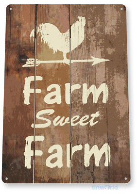 Farm Sweet Farm Kitchen Cottage Farm Barn Metal Rustic Decor Tin Sign B762