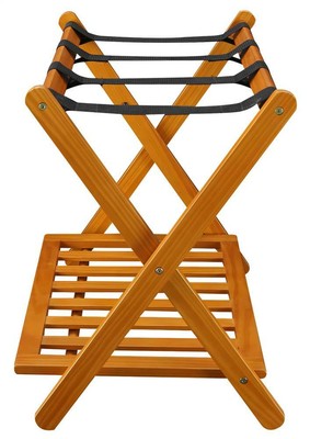 Luggage Rack with Shelf in Honey Oak Finish [ID 3792860]