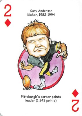 Gary Anderson 2 of Diamond Pittsburgh Steelers NFL Football Legends Playing Card