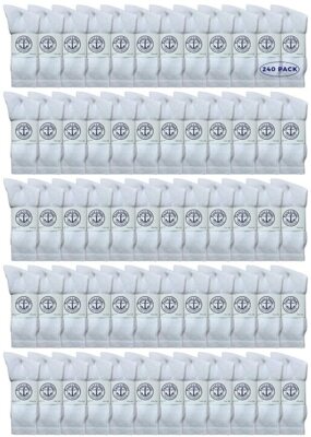 Pre-owned Yacht & Smith 240 Pk Mens Wholesale Bulk Cotton Socks,sport Socks 8-12 (white)-mens Crew Socks