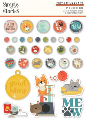 Pet Shoppe Cat Decorative BradsPETC9240