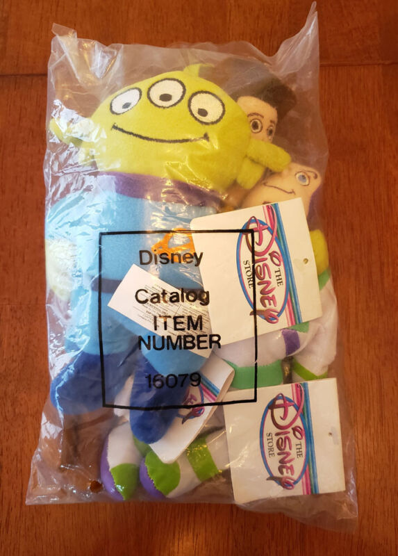 Disney Store Bean Bag Plush -- Toy Story Lot Of 3 -- Woody, Buzz & Alien Sealed
