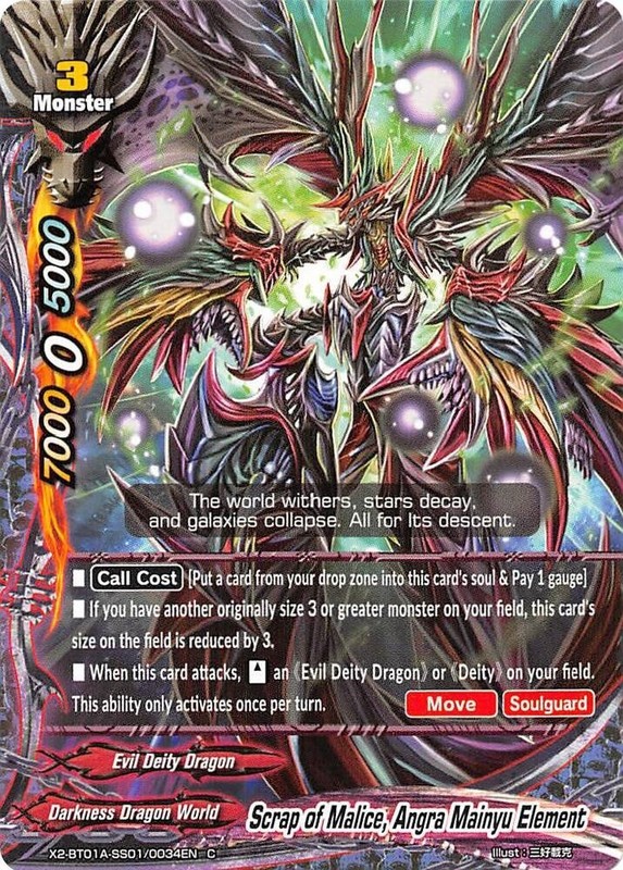 Buddyfight Scrap De Malice, Angra Mainyu ÃLÃ©Ment X2-Bt01a-Ss01/0034en C