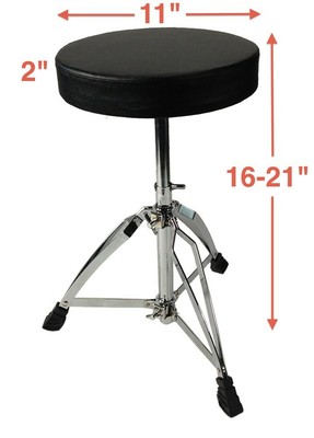 Adjustable Round Drum Swivel Seat - Chrome