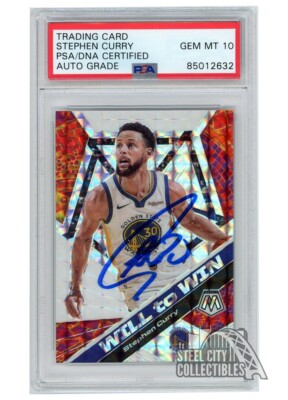 Stephen Curry 2019-20 Panini Mosaic Will to Win Autograph