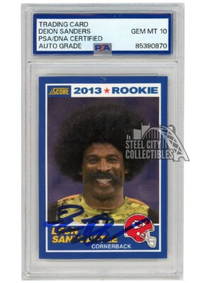 Deion Sanders 2013 Score Leon Sandcastle Blue Auto #441 PSA
