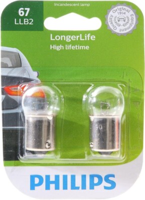 Philips LongerLife 67 7.97W Two Bulbs Hood Engine Bay Light Replacement Lamp