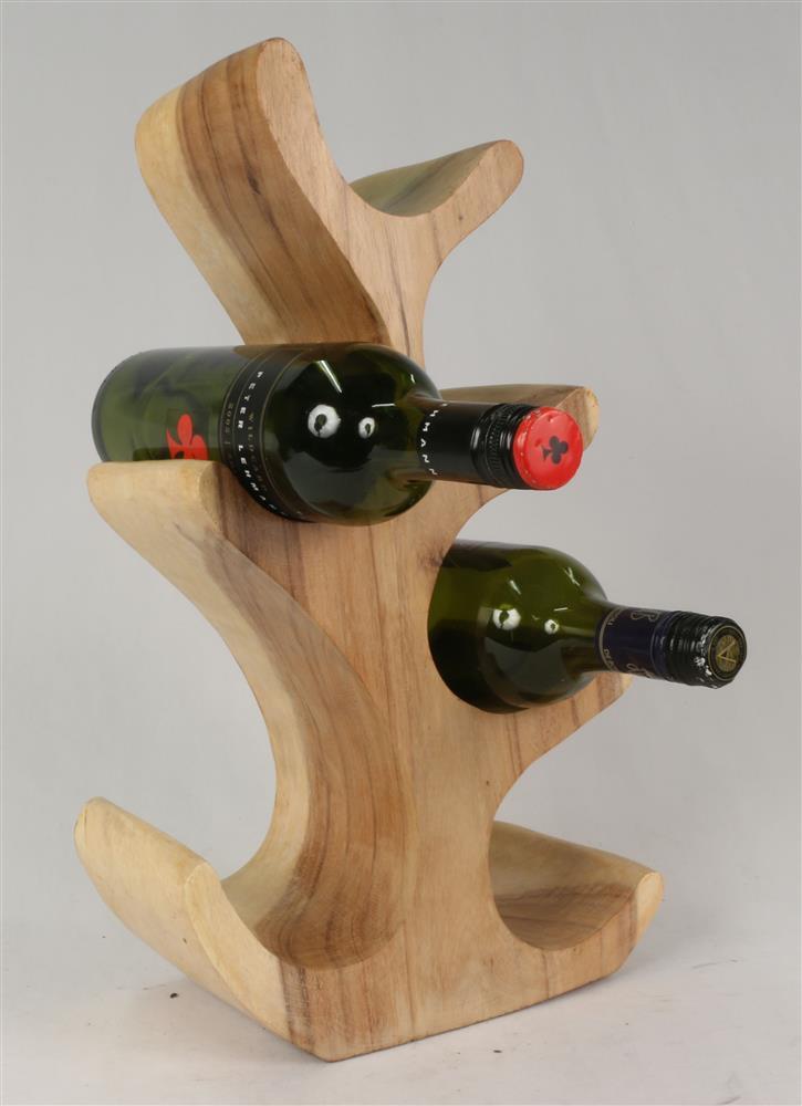 Suar Wood / High Quality / Christmas Gift Stunning Hand Carved Wine Rack Home & Garden Kitchen