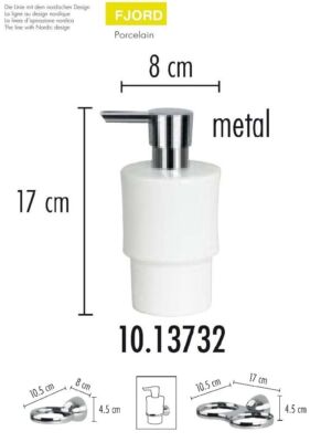 Fjord Soap Dispenser White Porcelain