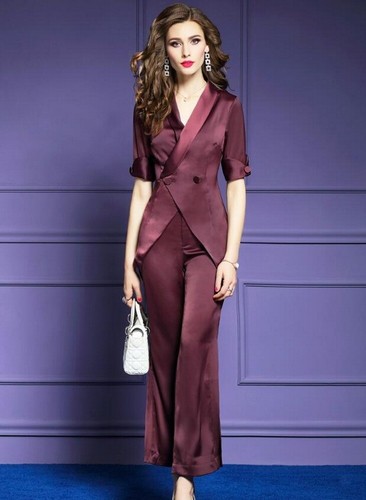 Pre-owned Handmade Custom Made To Order Short Sleeve Satin Blazer Jacket Pants Suit Plus1x-10x L407 In White