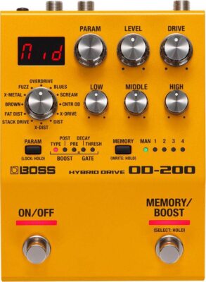 Boss OD-200 Hybrid Overdrive Guitar Effects Pedal Refined body, simple operation