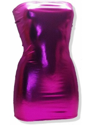 Gogo Wetlook Bandeau Kleid pink