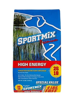 Sportmix 2100047 44lb 26/18 High Energy Mini Chunk Recipe Adult Dry Dog Food
