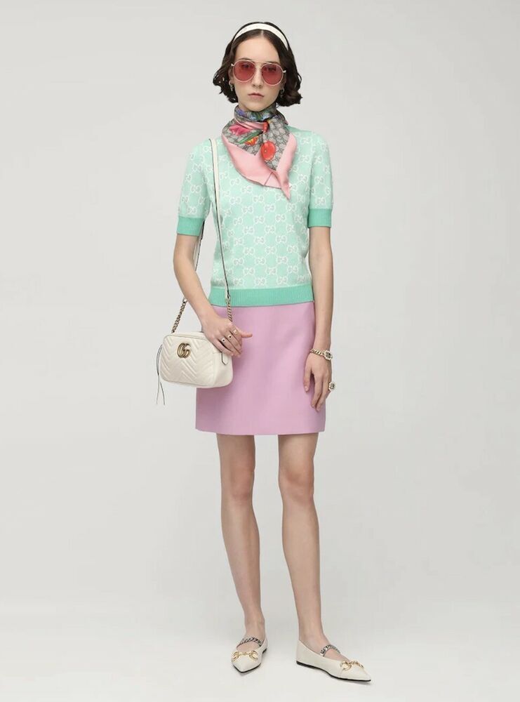 Gucci★素敵！Lilac Rose Silk/Wool Mini Skirt $_57.JPG?set_id=8800005007