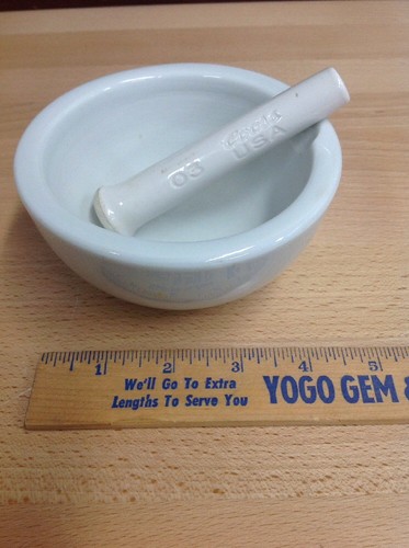 Vintage ~ Coors ~ USA  ~ Mortar & Pestle Apothecary RX Medicine Pill Crusher