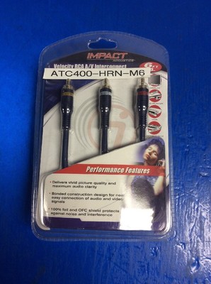 Impact Acoustics Velocity RCA A/V Interconnect 6 FT (1.8M) Cables ATC400-HRN-M6