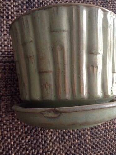 Vintage McCoy Pottery Small Flower Pot Planter Green Home Garden Patio