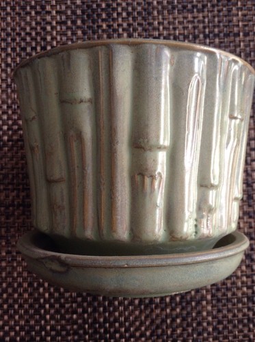 Vintage McCoy Pottery Small Flower Pot Planter Green Home Garden Patio