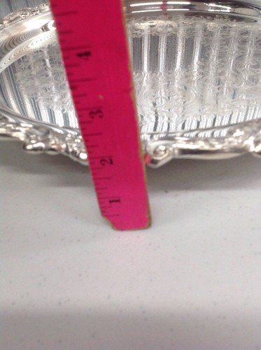 SHERIDAN SILVER CO SILVERPLATE FOOTED ROUND SERVING TRAY VINTAGE