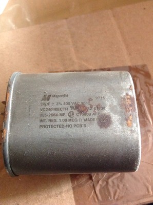 MagneTek Capacitor 24MFD 400VAC 005-2664-BH (May Have Rust Stains)
