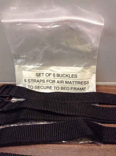 NEW SET OF 6 AIRMATTRESS BUCKLES & STRAPS TO SECURE BED TO FRAME