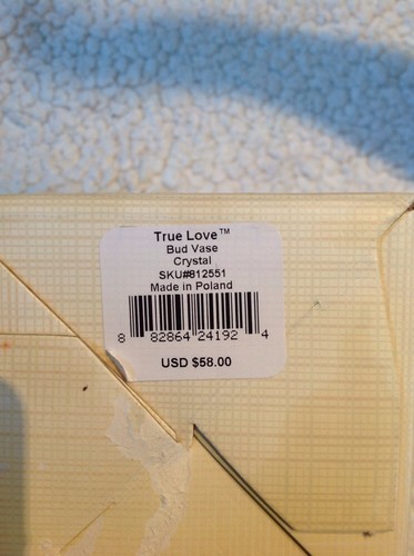 Lenox True Love Glass Bud Vase