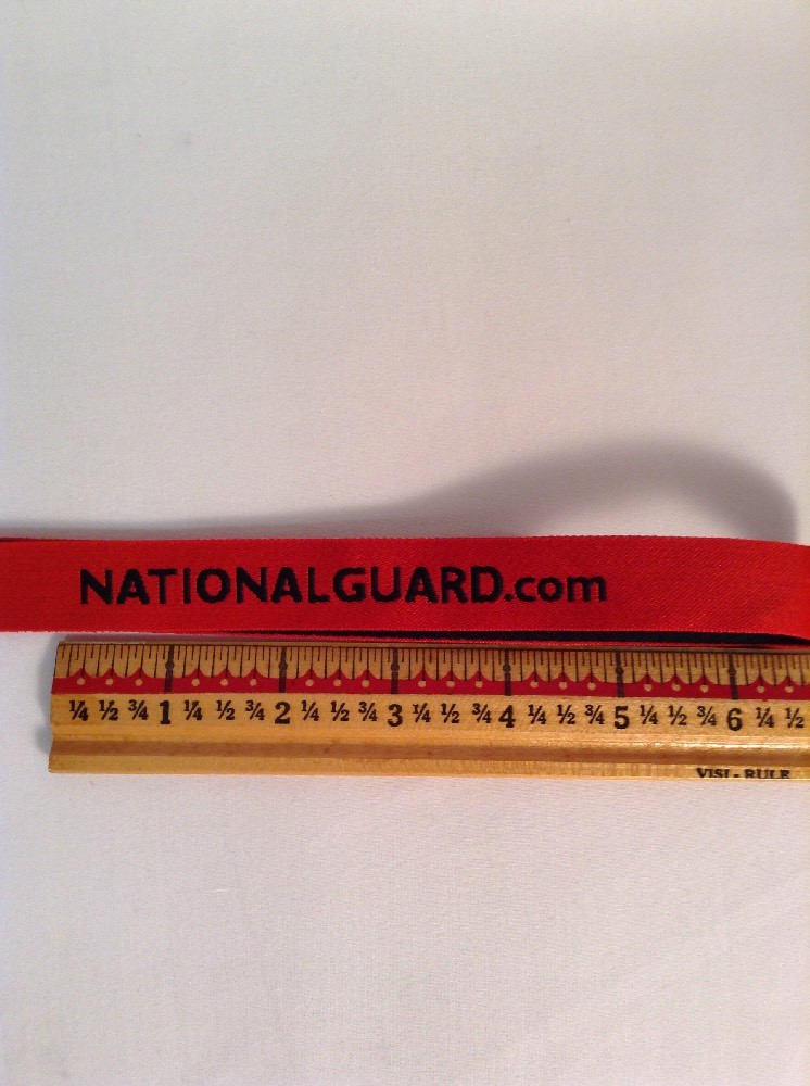 New! National Guard Lanyard Detachable Key Chain / Badge Holder Black on Red
