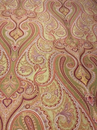 JANE SHELTON PAISLEY Green, Red, Orange, Gold, Fabric 5 YDS x 54” W